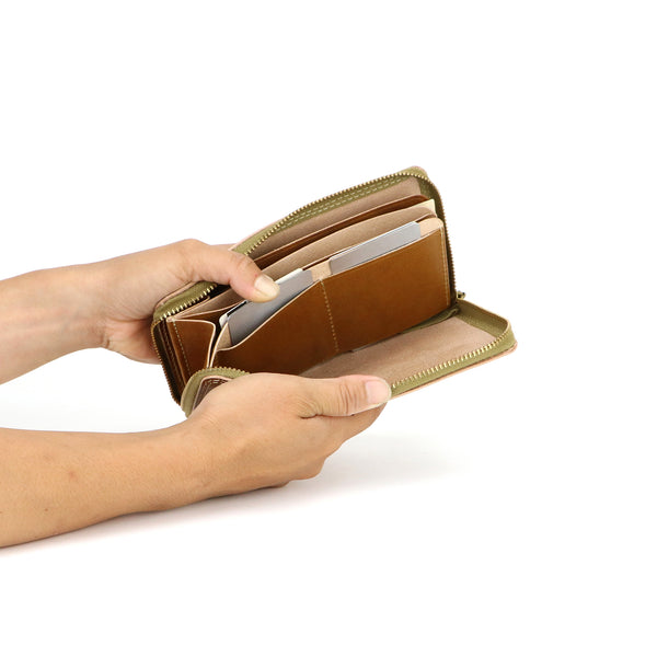 R middle wallet -Hand dye-